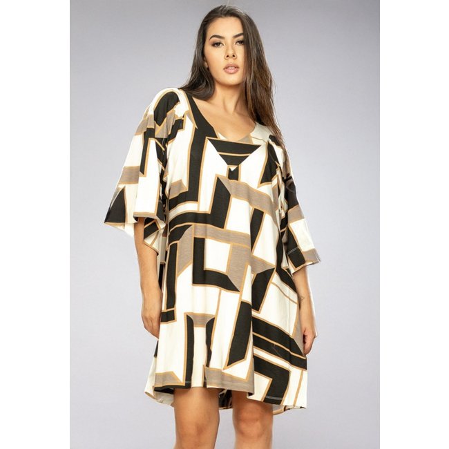 Vestido Cabanafree Curto Amplo Malha Estampa Igaci