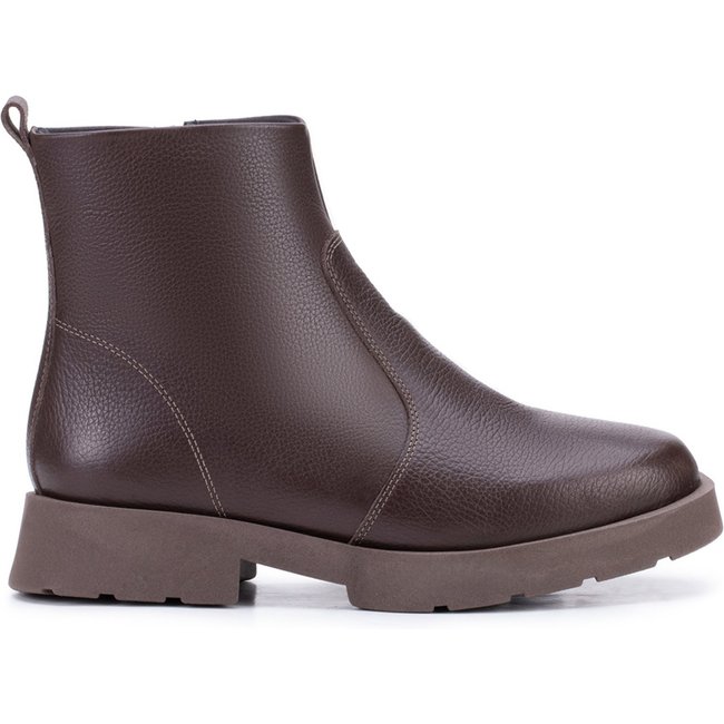 Bota Feminina Bella Nina Couro Coturno Cano Curto Salto Baixo Leve Café