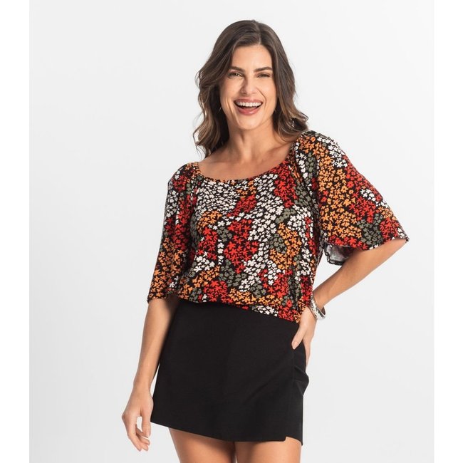 Blusa Feminina Manga Curta Select Laranja