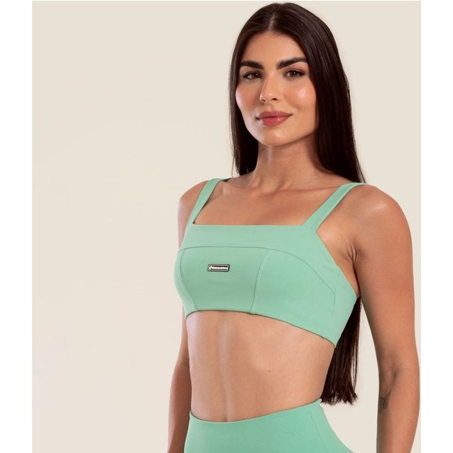 Top Faixa Com Recortes Sem Cós Green Frozen Poliamida Com Bojo Donna Carioca
