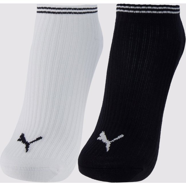 Kit Meia Puma Sapatilha 2 Pares Feminina Preta e B