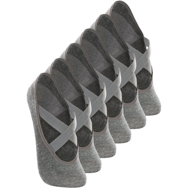 Kit 6 Pares de Sapatilhas Antiderrapante Pilates Lupo 4942-006 Cinza