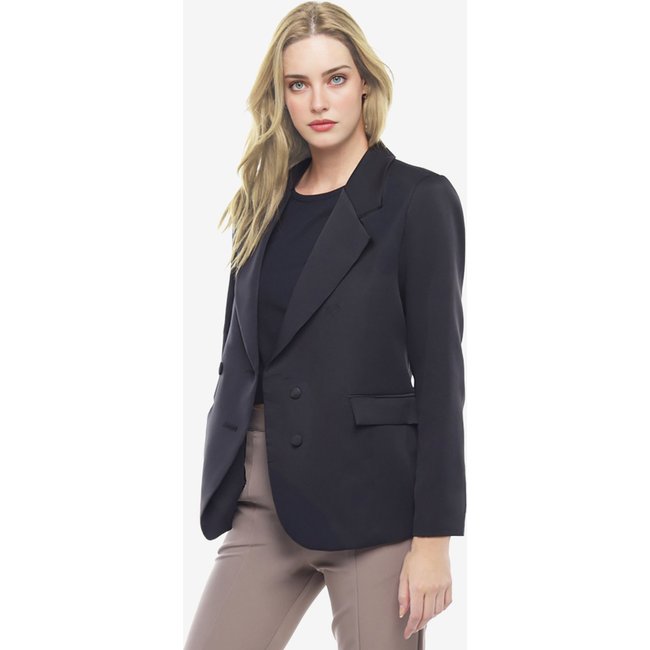 Blazer Feminino Preto Max Fino Alfaiataria Forrado