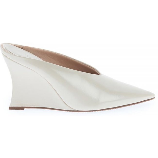 Olivia - Mule Anabela Bico Fino Off White Off-white