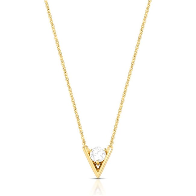 Infantil - Colar com Pingente Triângulo Cristal Banhado a Ouro 18K Ania Store