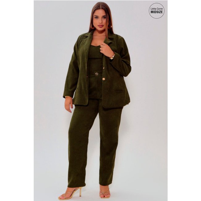 BLAZER VELUDO COTELE MAIS GATA VERDE MOSS Gatabakana