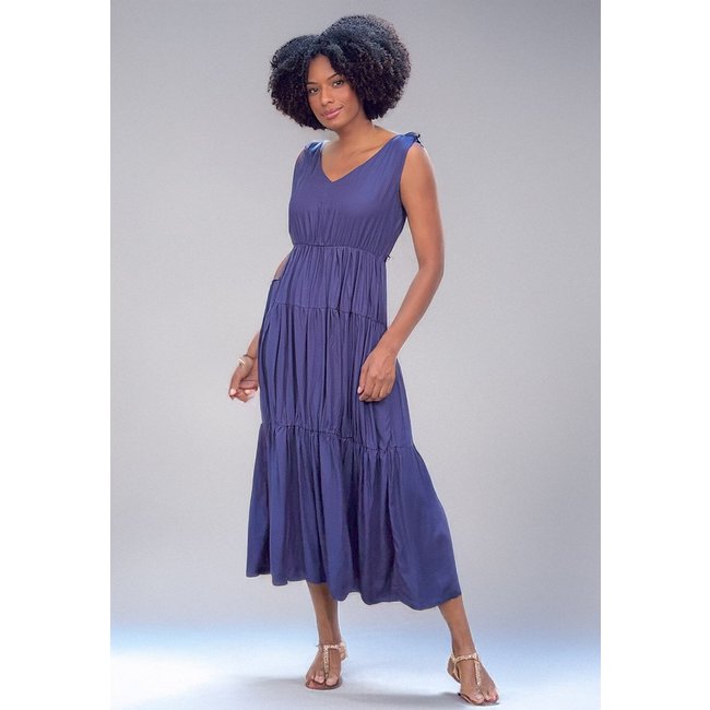 Vestido Longo Cabanafree Plano Regata Azul Marinho