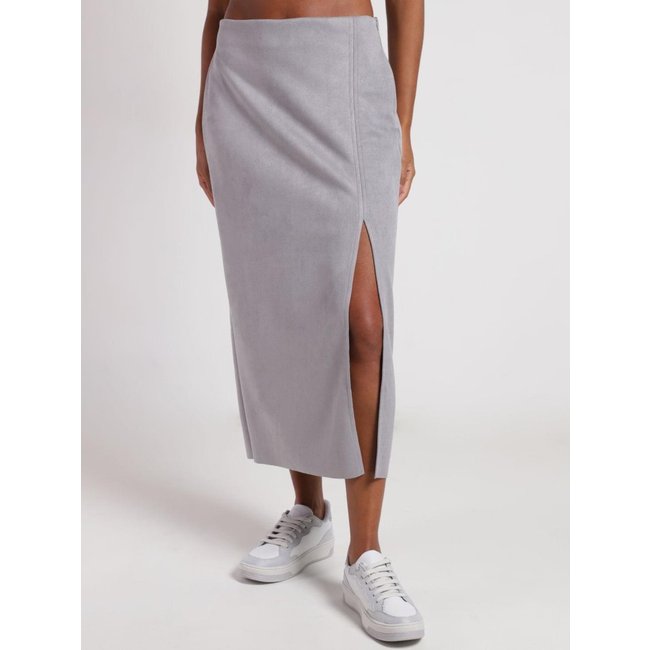 Saia Midi Com Fenda Autentique Feminina CINZA