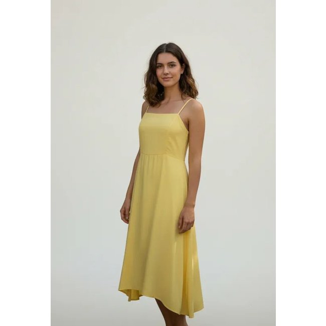 Vestido CabanaFree Midi Alça Fina Amarelo