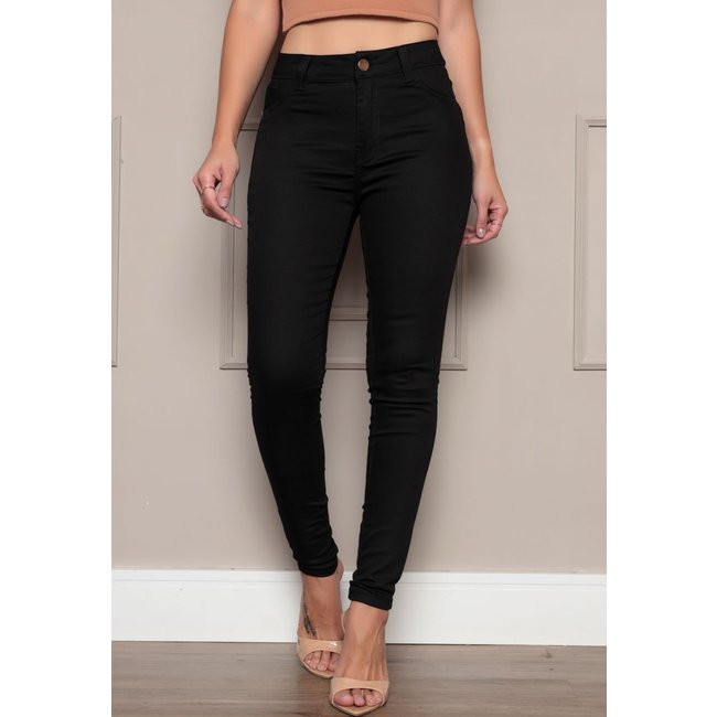 Calça Jeans Feminina TEX JEANS Skinny Confortável Preta