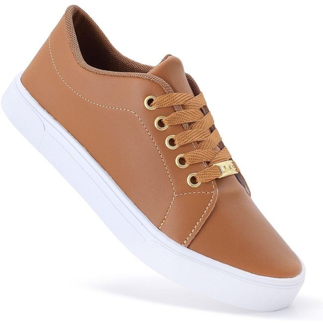 Tênis Casual Feminino Juthá Confortável Caramelo