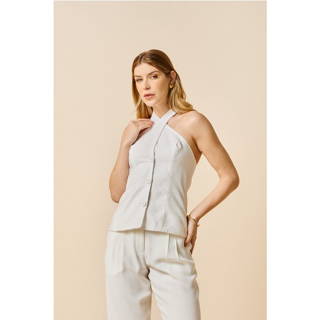 Blusa Alfaiataria Transpassada Talia - Off - White