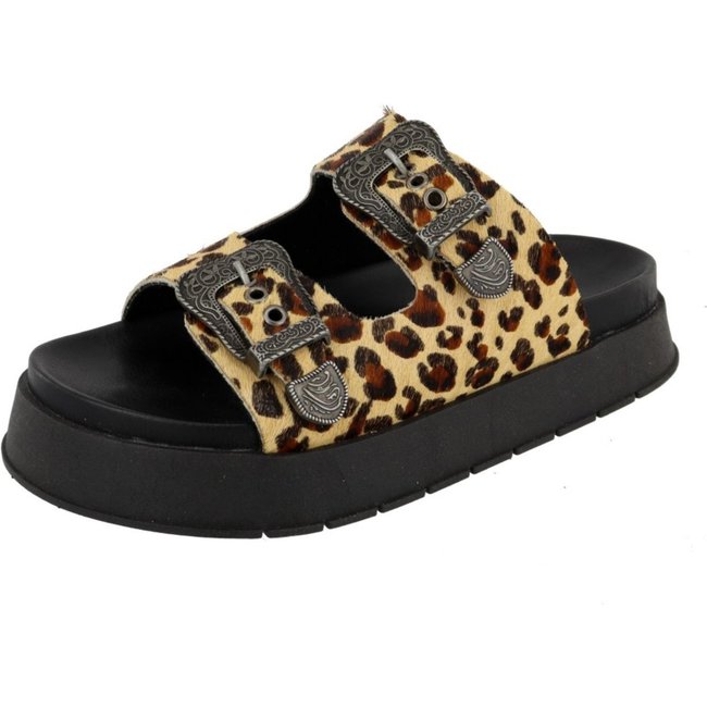 Papete Plataforma Onça Couro Animal Print Sandalia Lançamento Fivela Agnes Veronez
