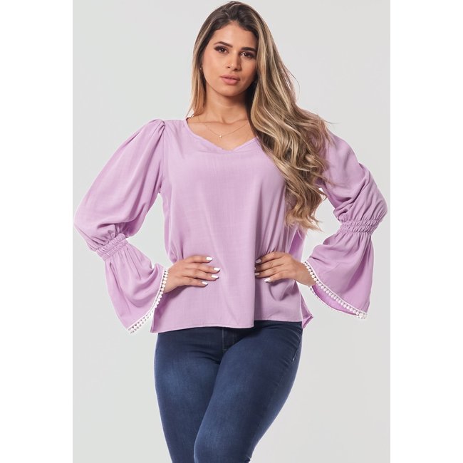 Blusa Flare com Elástico B’Bonnie Caroline Lavanda