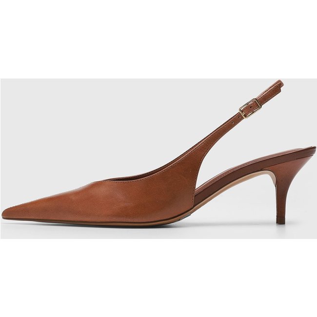 Scarpin Feminino Arezzo Salto Fino Slingback Marrom