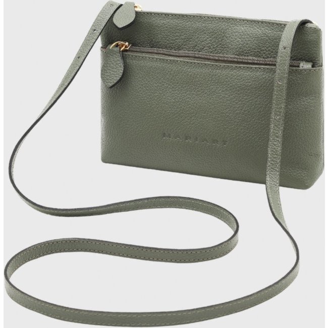Bolsa Transversal de Couro Mariart Ágata Army