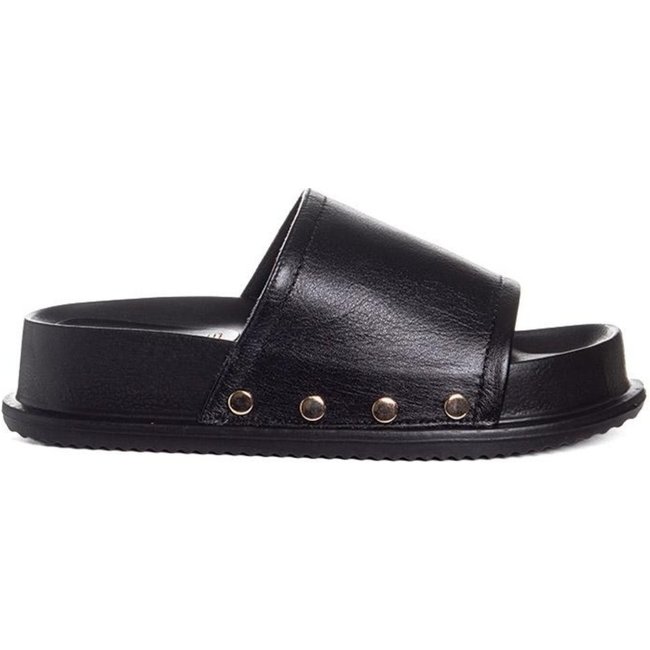 Tamanco Santinelli Flatform Couro Preto Incolor