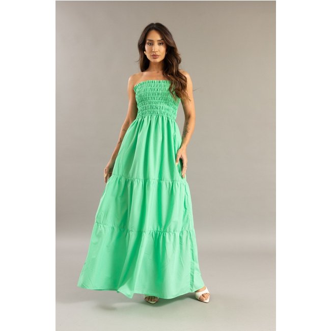 Vestido Longo Feminino Três Marias com Alça Removível Verde Lemier Collection