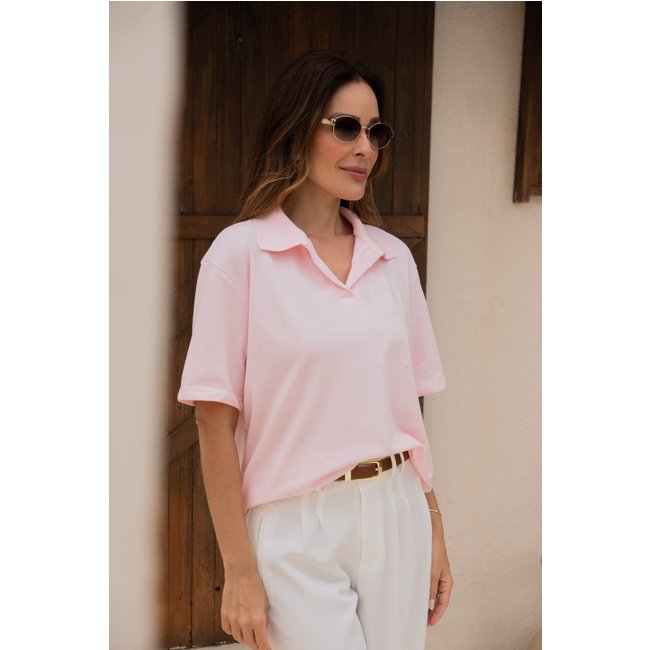 Blusa Polo Tay - Rosa