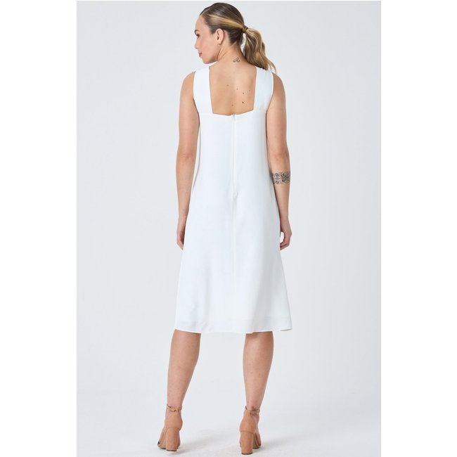 Vestido Midi PKS Frente Única Off White