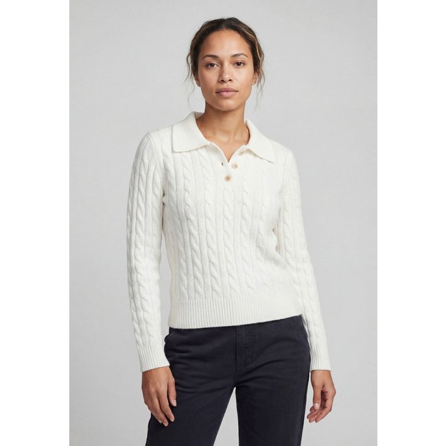 Blusa Tricot Feminina Facinelli Gola Redonda Branca