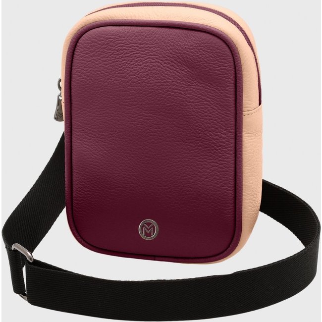 Bolsa Crossbody de Couro Mariart Lolla Vinho/Chiclete
