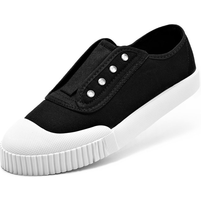 Tênis Feminino Lumiss Lona Elástico Calce Fácil Sola Baixa Preto