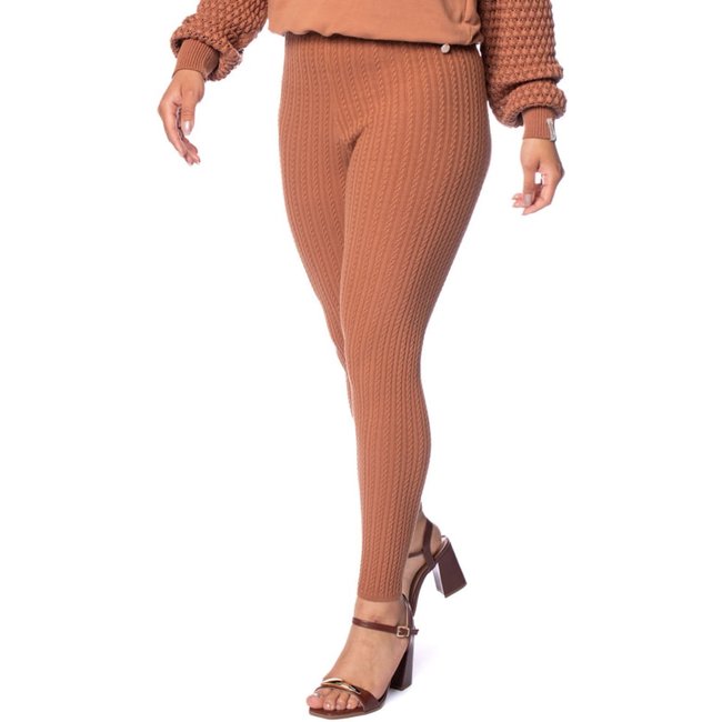 Calça Feminina Biamar Algodão Tranças Marrom