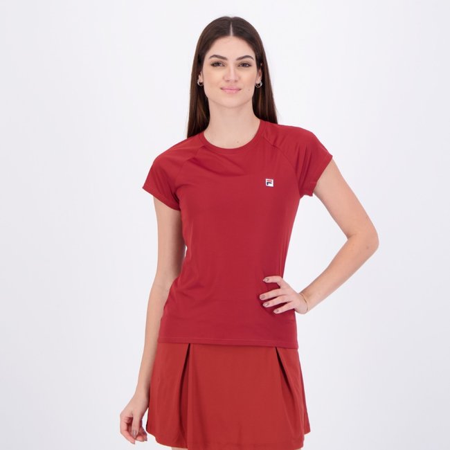 Camiseta Fila Tennis Basic Feminina Bordô
