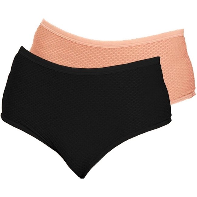 Kit com 2 Calcinhas Alta Dilady 203203 Plus Size Preto