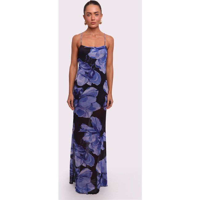 vestido longo estampado blue moon Mundo Lolita
