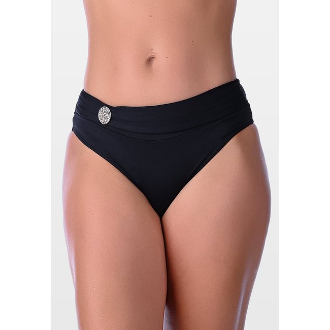 Calcinha Summer Soul Com Faixa e Fivela Cintura Baixa Preto