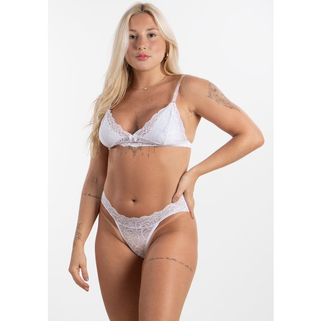 Conjunto Lingerie de Renda Diluxo Dida Branco