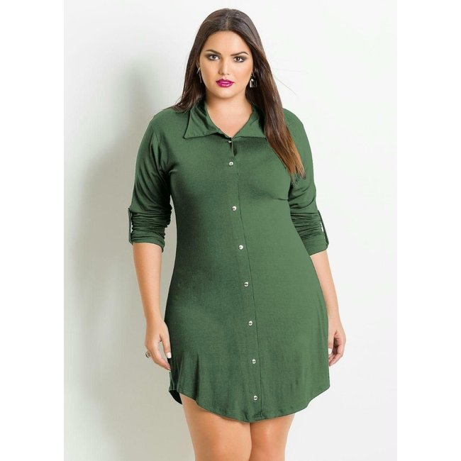 Vestido Chemisier Curto Verde Quintess