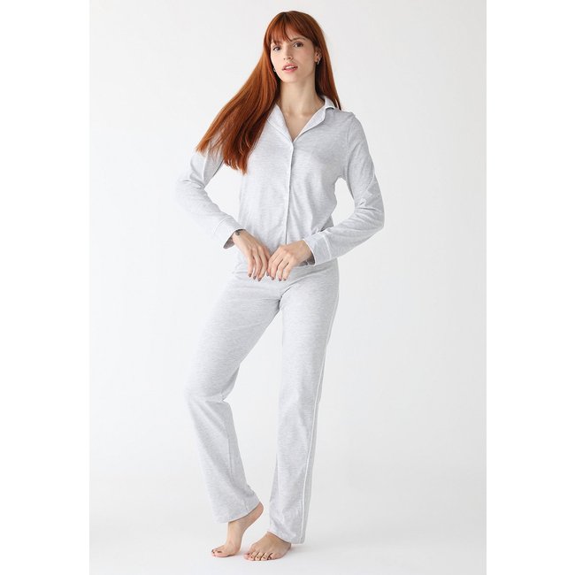 Conjunto de Pijama Hering Longo Americano Cinza