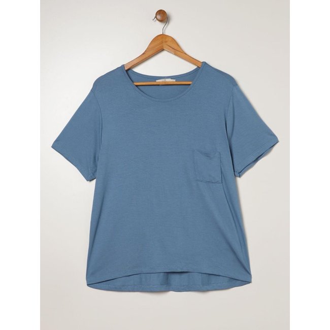 Blusa Manga Curta Autentique Plus Size Feminina AZUL