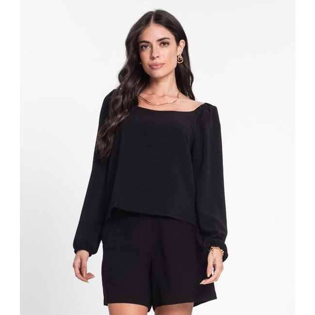 Blusa Feminina Manga 7/8 Rovitex Preto
