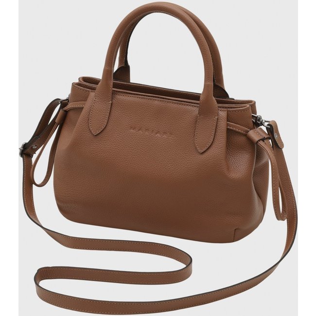 Bolsa Transversal de Couro Mariart Mini Capitólio Camel