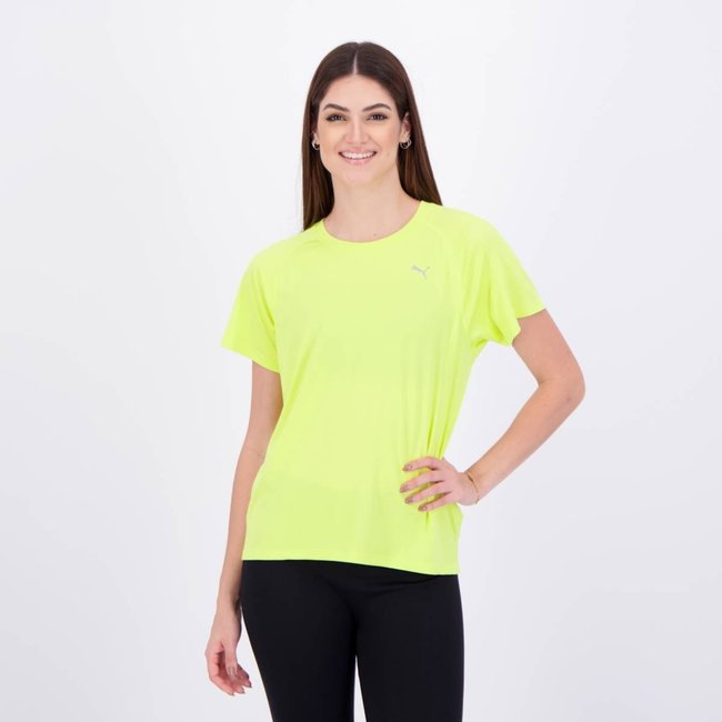 Camiseta Puma Run Velocity Tee Feminina Amarela