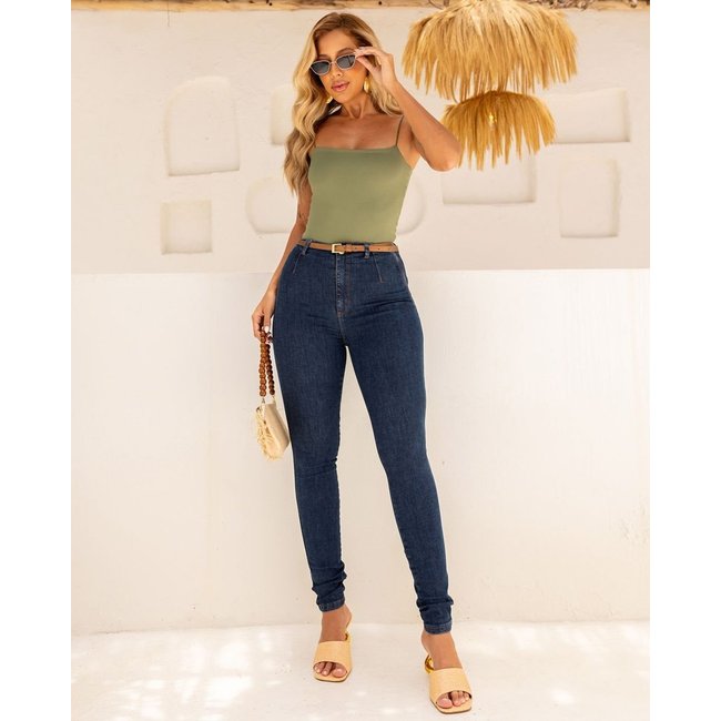 Calça Jeans Skinny Hot Feminina Cós Revel Cintura Alta 24477 Amaciado Consciência