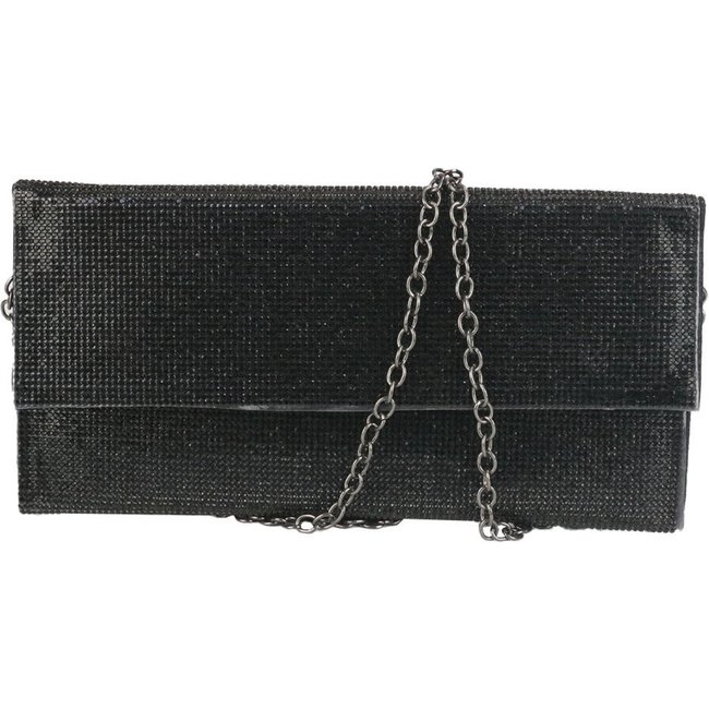 Carteira Crisfael Clutch Strass Festa Preto - Haik