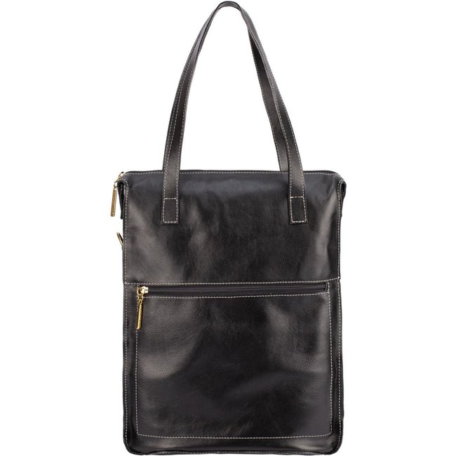 Bolsa para notebook em couro liso Sandra - Preto