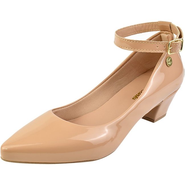 Scarpin Donna Santa Bico Fino Salto Baixo Nude