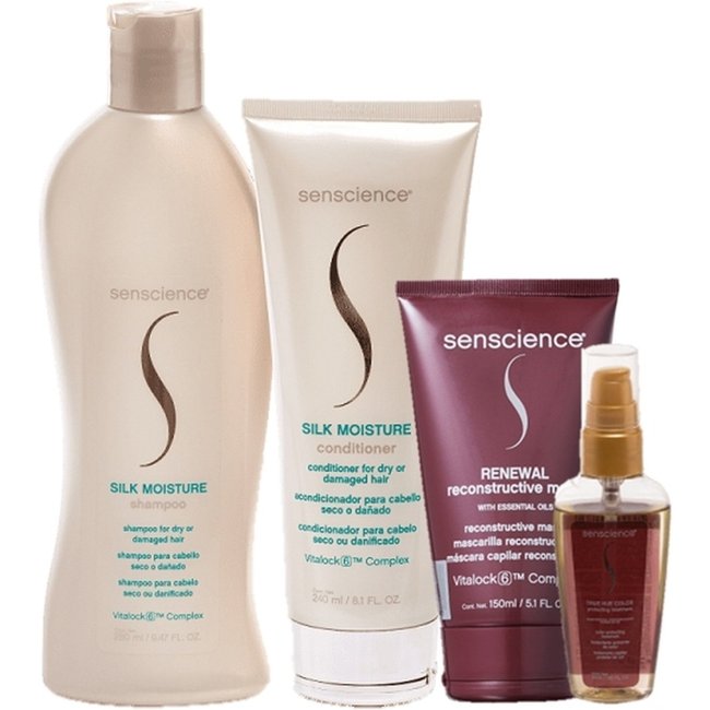 Senscience Silk Moisture Duo Home Care True Hue Color Oleo 55ml e Renewal Mask 150ml