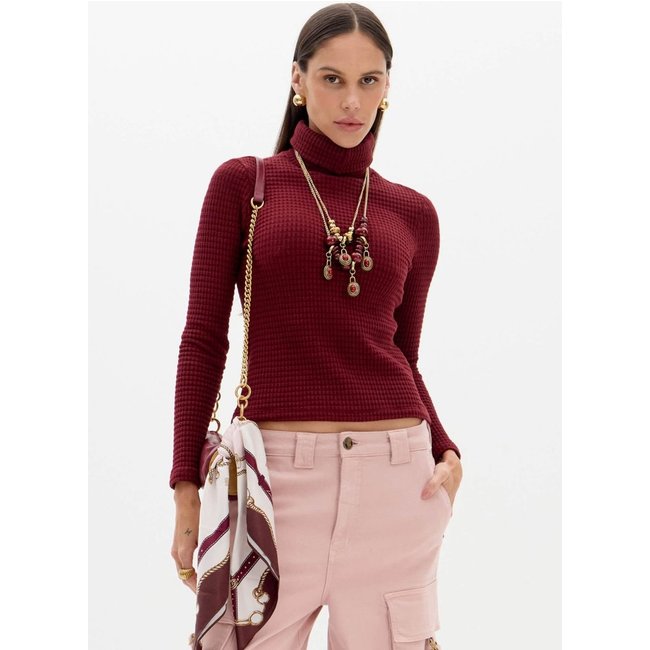 Blusa De Mangas Longas Com Gola Alta Lança Perfume