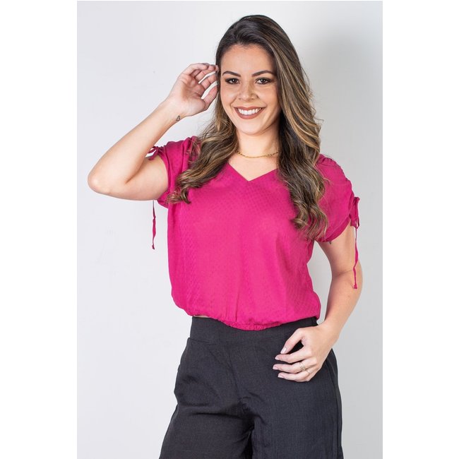 Blusa feminina viscose amarração no ombro 70764 - Pink