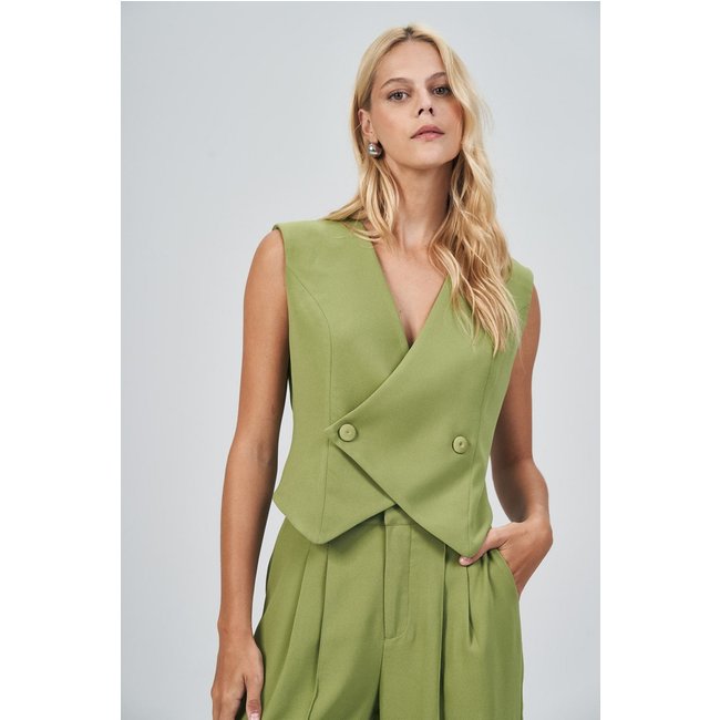 Colete Chic Transpassado Feminino Acostamento