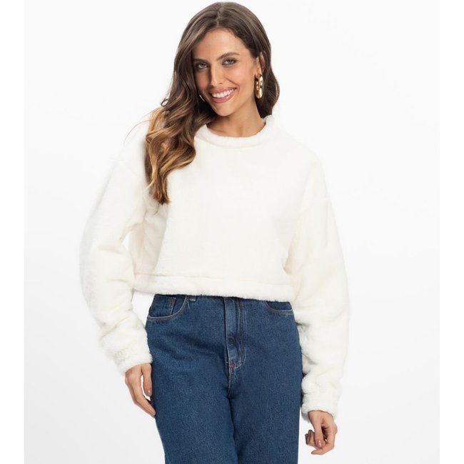 Blusão Feminino Manga Longa Infinita Cor Bege