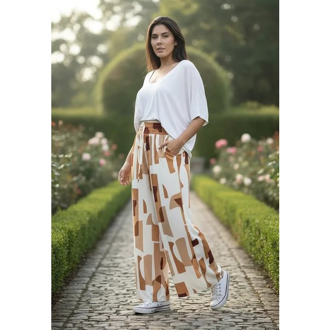 Calça CabanaFree Pantalona Elastic Estampa Nozes Organic