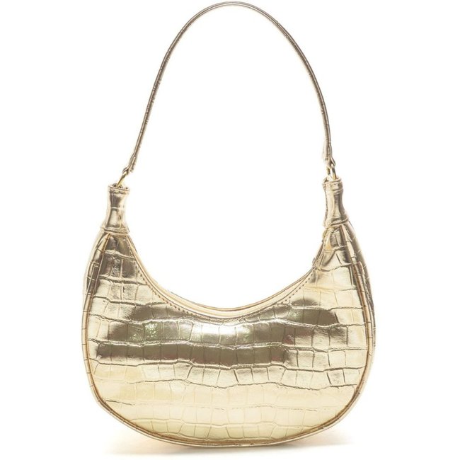Bolsa Feminina Anna Andrade Bolsa Pequena Meia Lua Tiracolo De Ombro Moda Festa Dourado